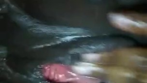 Playing with my pussy while in shower